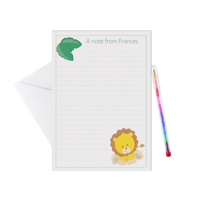 Wild Animal Personalised Letter Writing Set - 15 Sheets & Envelopes - Lots Of Designs - PMPrinted