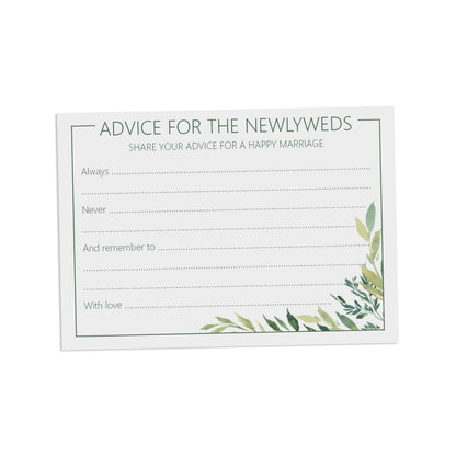 Wedding Advice Cards - Greenery