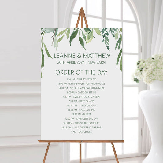 Order Of The Day Sign - Greenery