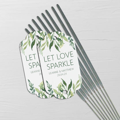 Sparkler Wedding Gift Tags - Greenery