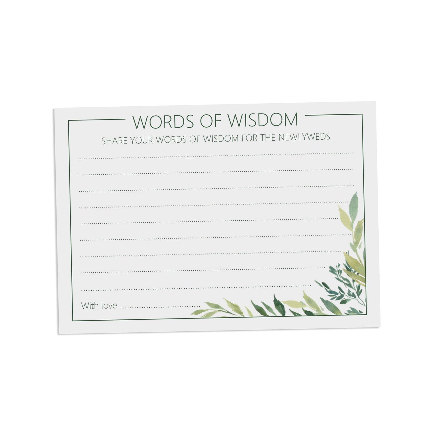 Words Of Wisdom Advice Cards - Greenery