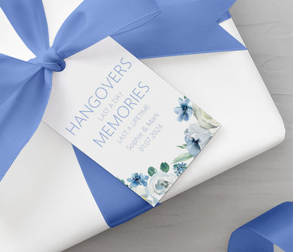 Hangover Kit Wedding Gift Tags - Blue Floral