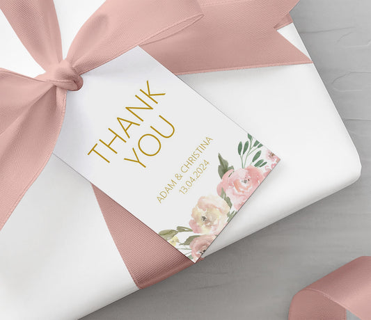 Thank You Wedding Gift Tags - Blush Floral