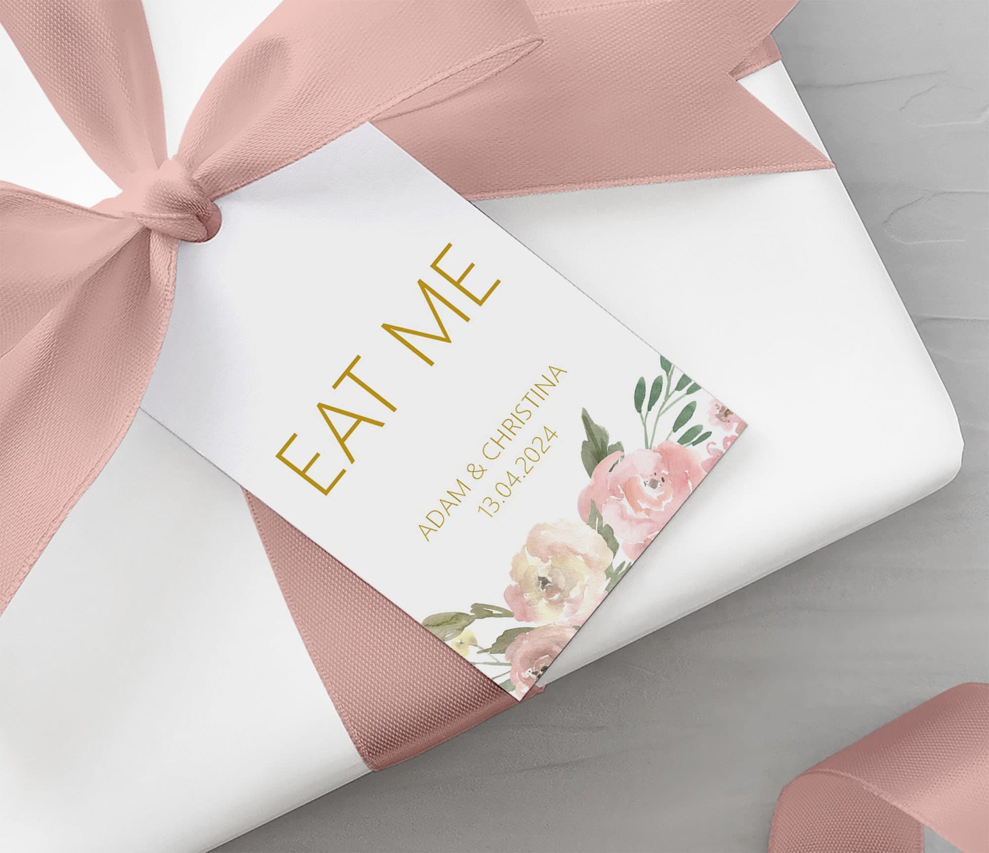 Eat Me Wedding Gift Tags - Blush Floral