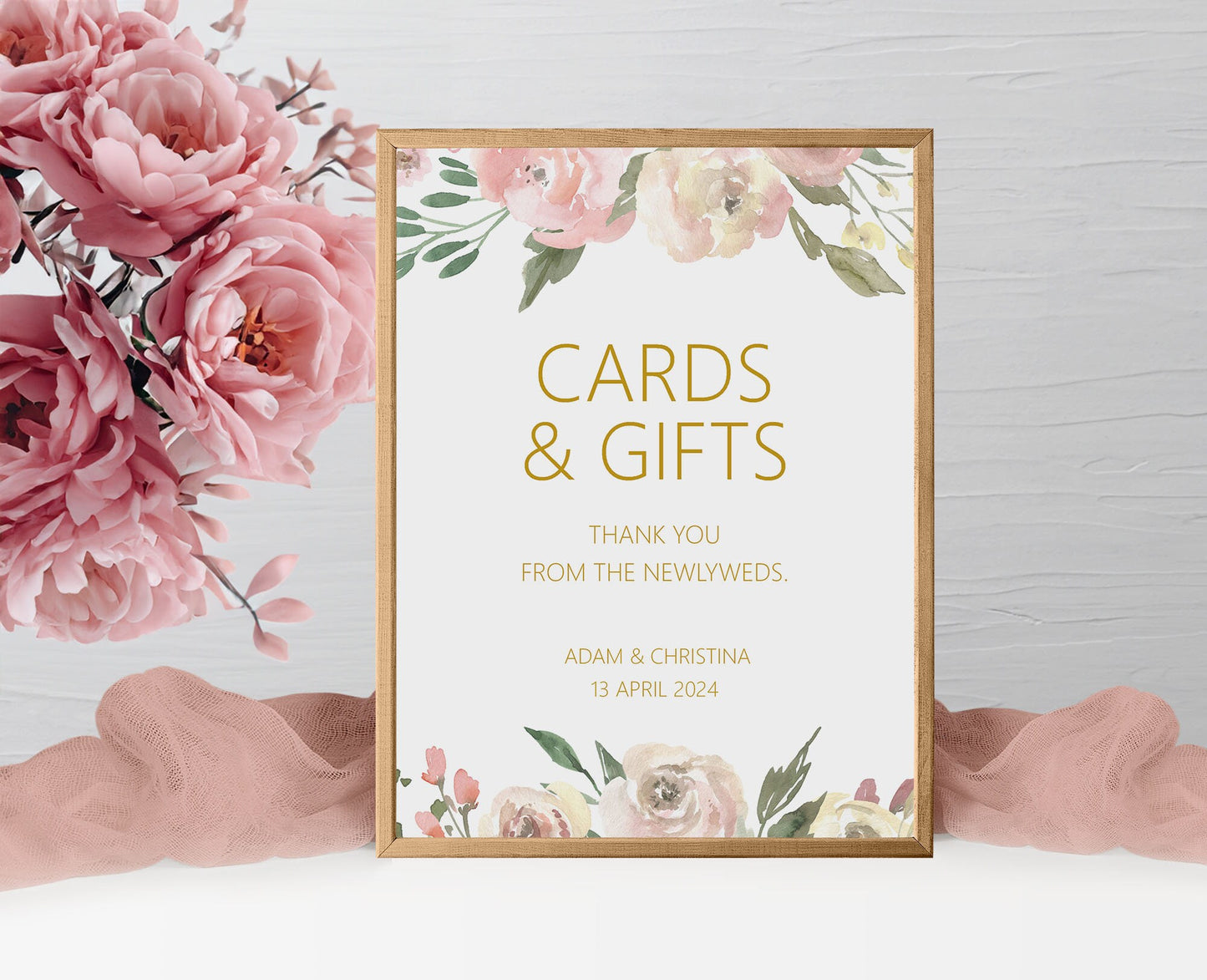 Cards & Gifts Wedding Sign - Blush Floral