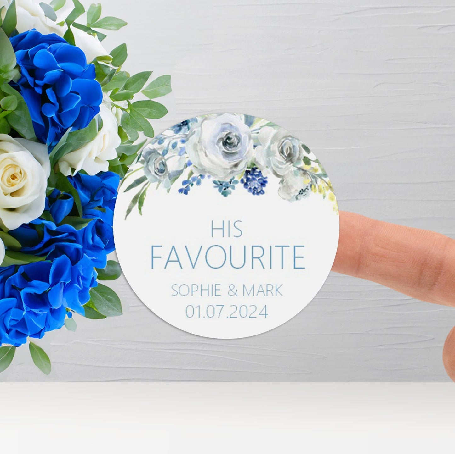 His Favourite Wedding Stickers - Blue Floral