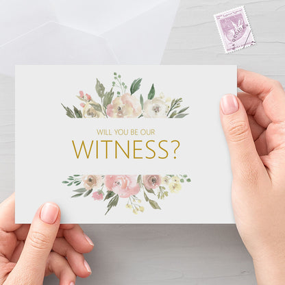 Will You Be Our Witness? Proposal Card - Blush Floral