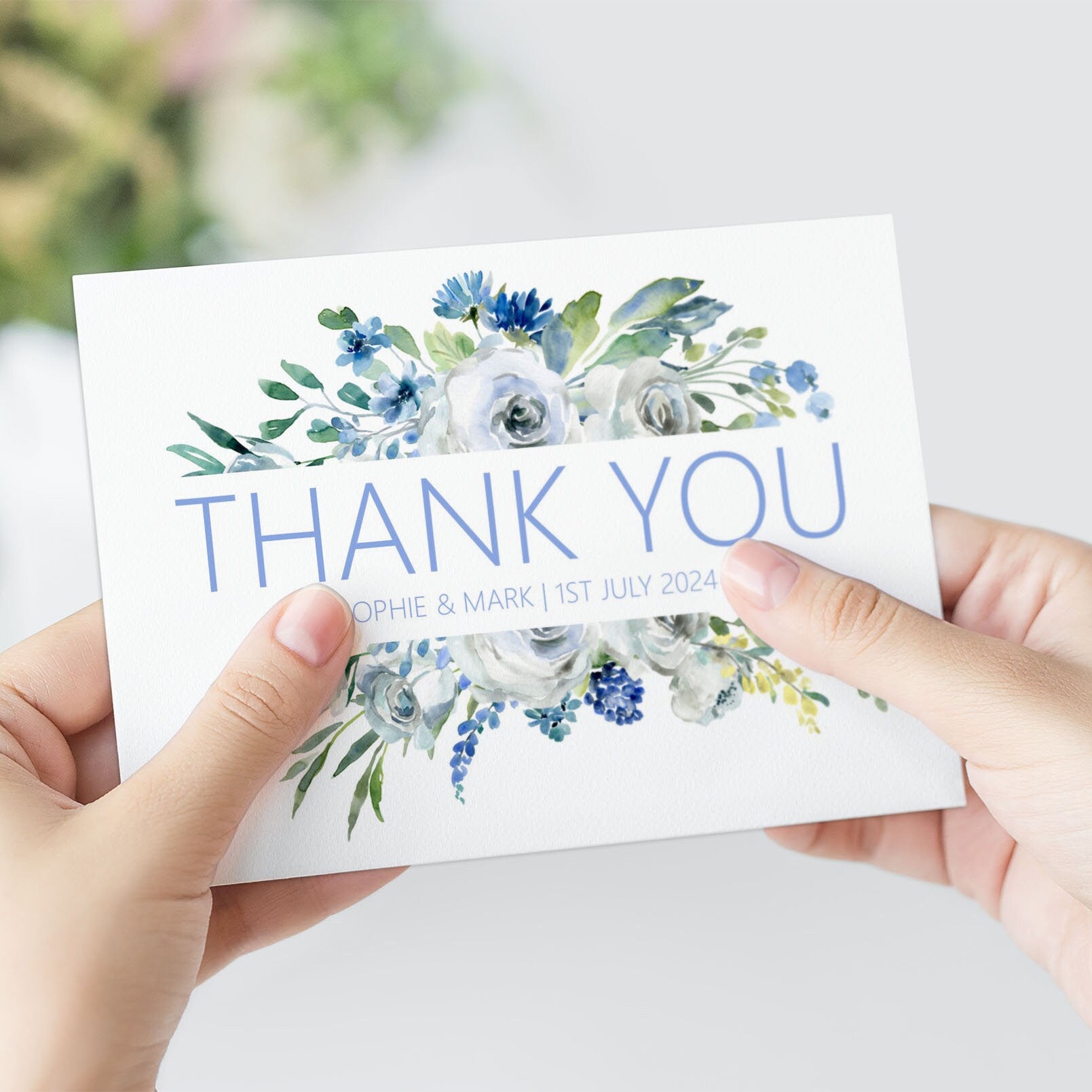 Thank You Cards - Blue Floral