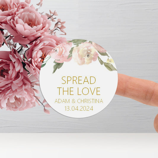 Spread The Love Wedding Sticker - Blush Floral