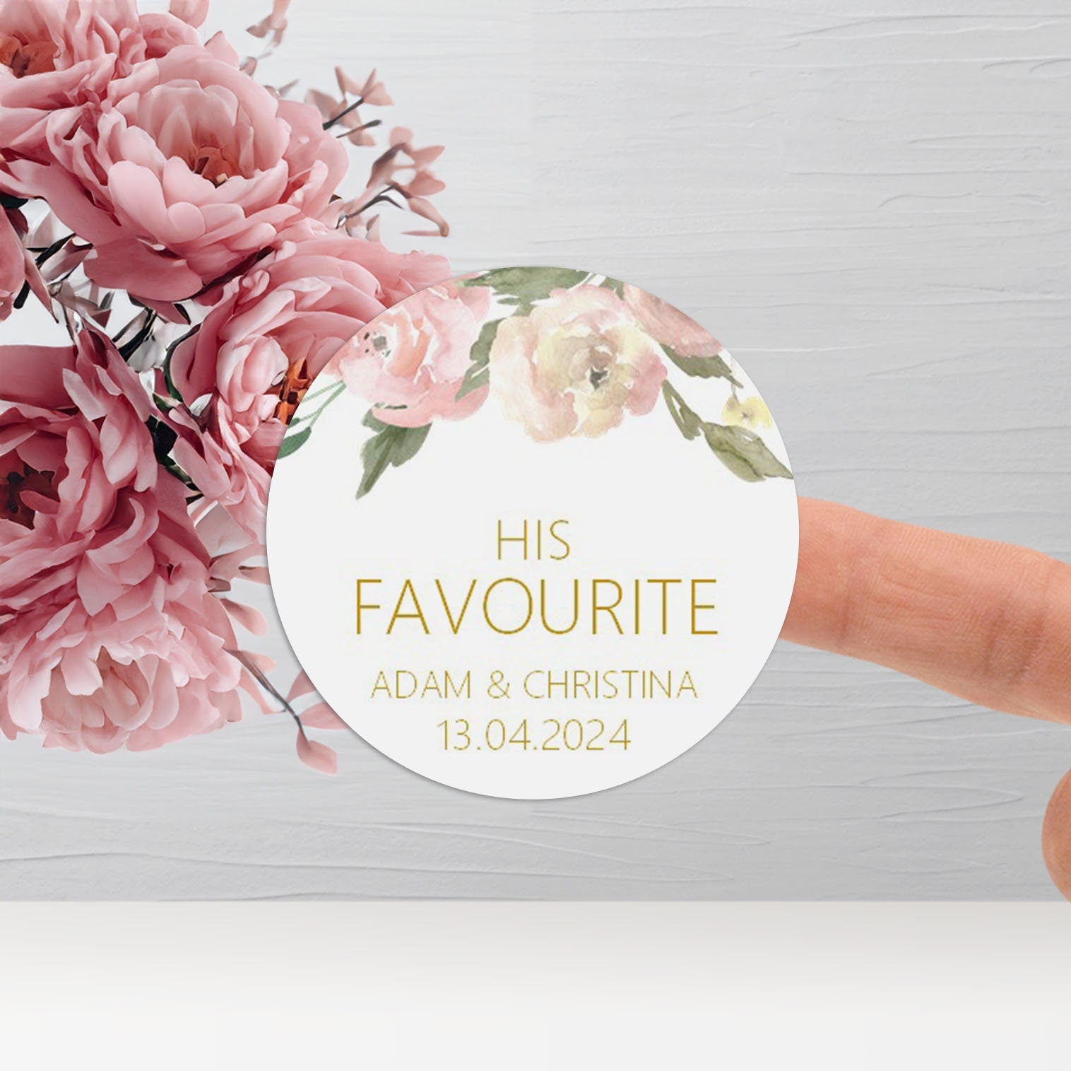 His favourite Wedding Stickers - Blush Floral