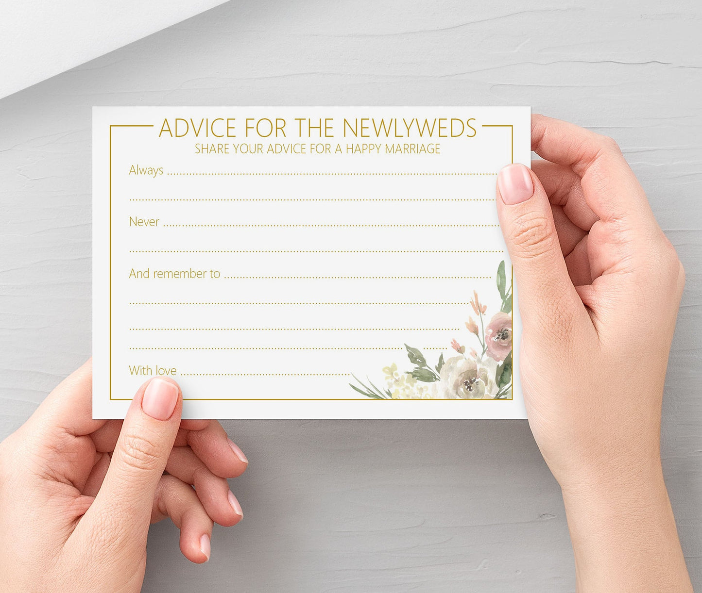 Wedding Advice Cards - Blush Floral