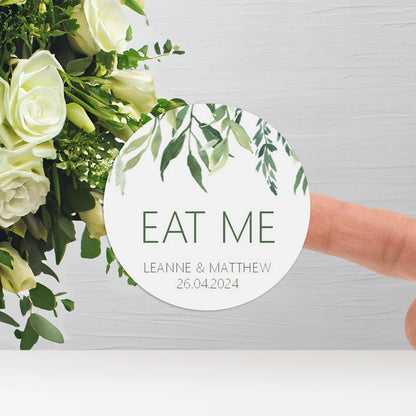 Eat Me Wedding Stickers - Greenery