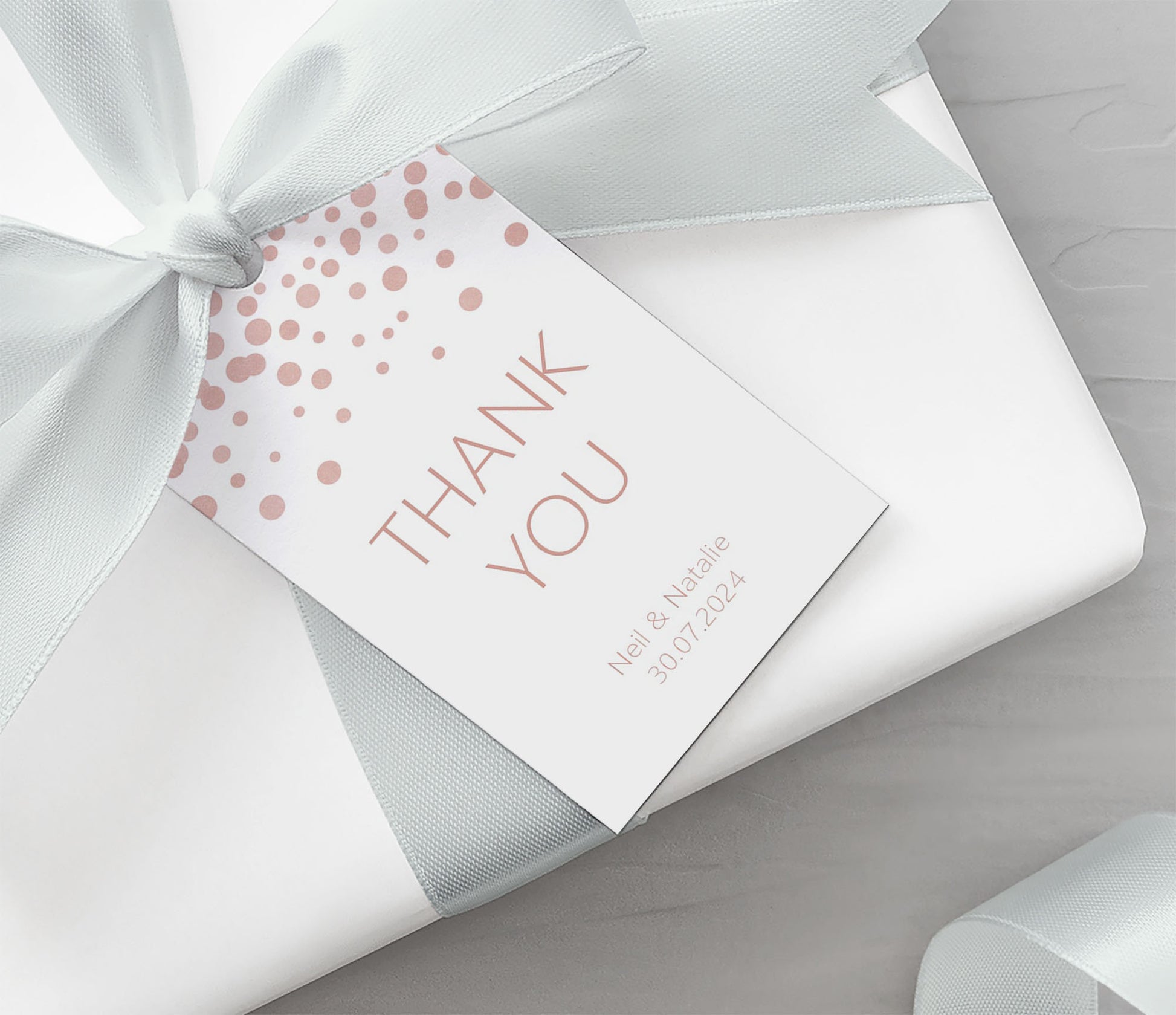 Thank You Wedding Gift Tag, Blush Confetti Personalised Pack Of 10