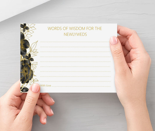 Black & Gold Words Of Wisdom Advice Cards - Pack Of 25