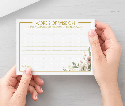 Words Of Wisdom Advice Cards - Blush Floral