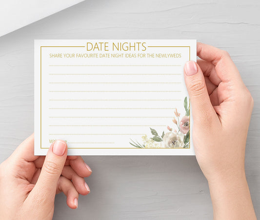 Date Night Advice Cards - Blush Floral