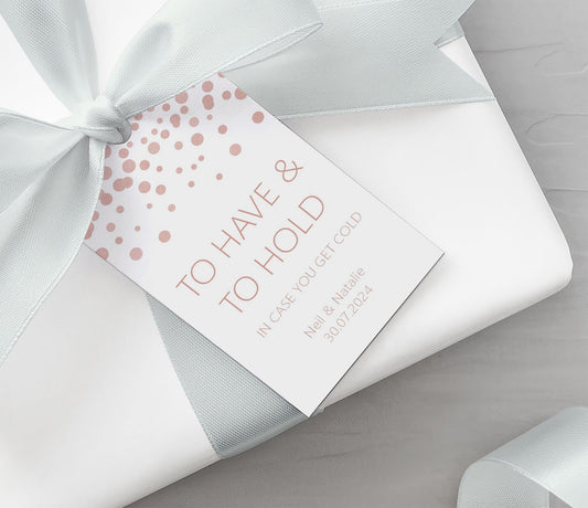To Have & To Hold Wedding Gift Tag, Blush Confetti Personalised Pack Of 10