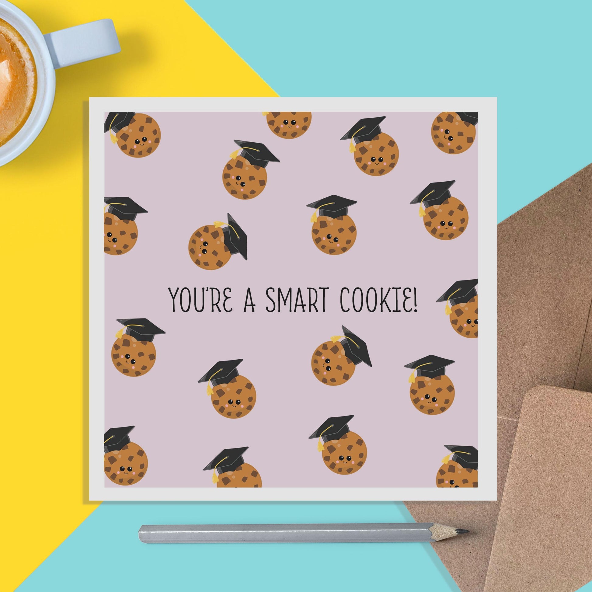 You're One Smart Cookie!, GCSE Or A-level Results Funny Cookie Pun Card - PMPrinted