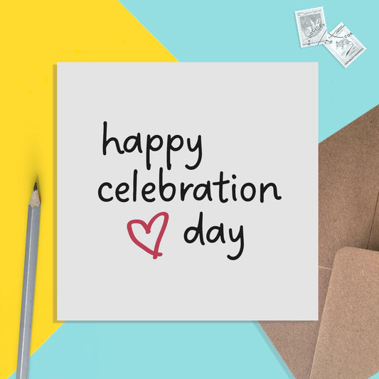 Happy Celebration Day Simple Card For Newly Adopted Child Or Family. - PMPrinted