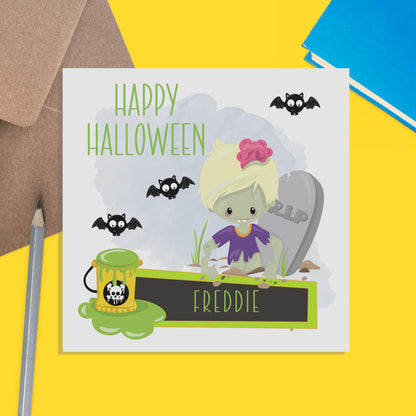 Witch Halloween Personalised Children's Card - PMPrinted