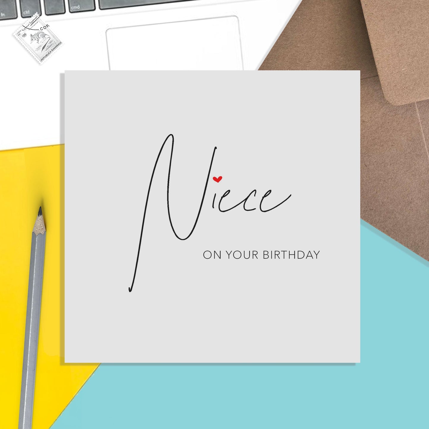 Niece Birthday Card, Simple Elegant Design - PMPrinted