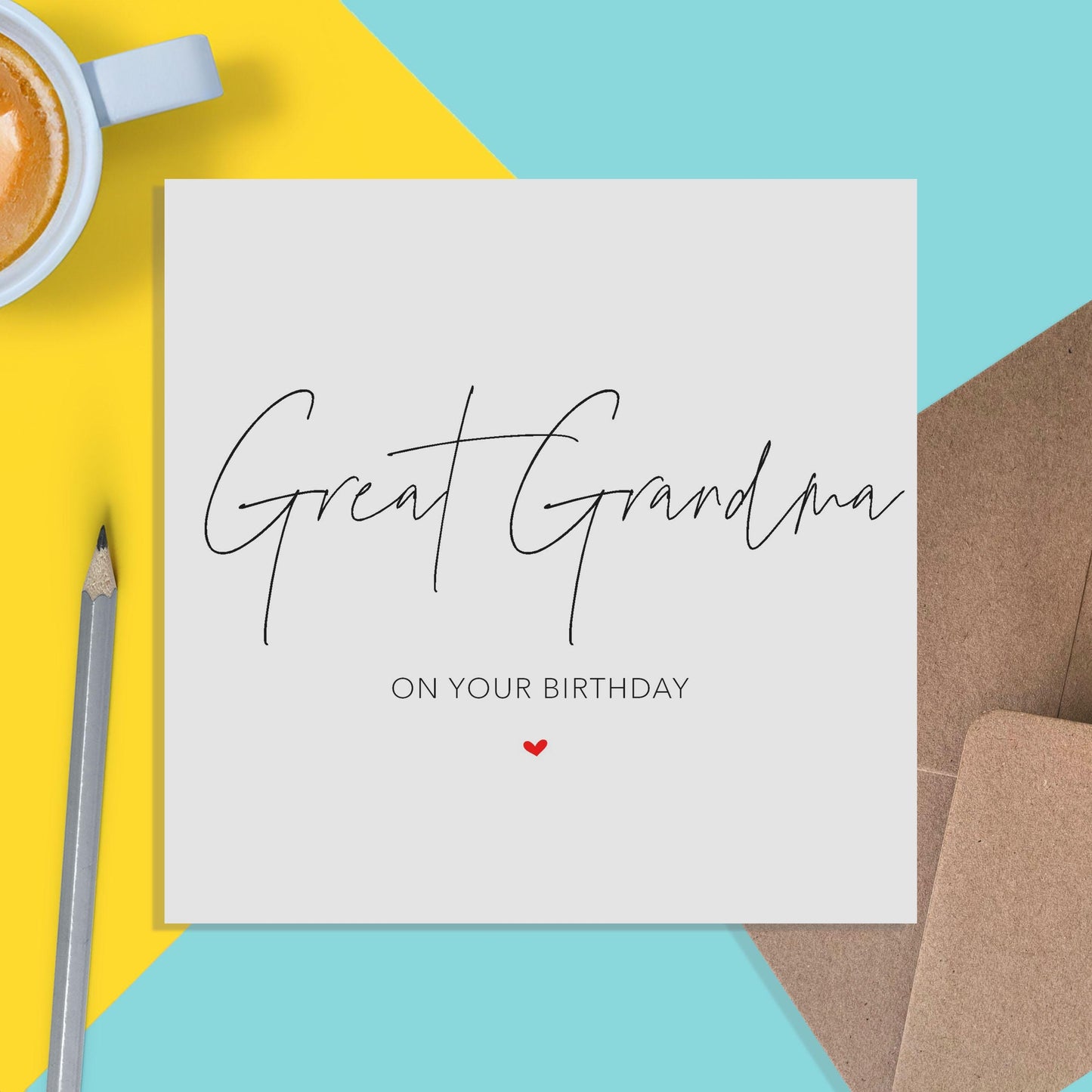 Great Grandma Birthday Card, Simple Elegant Card - PMPrinted