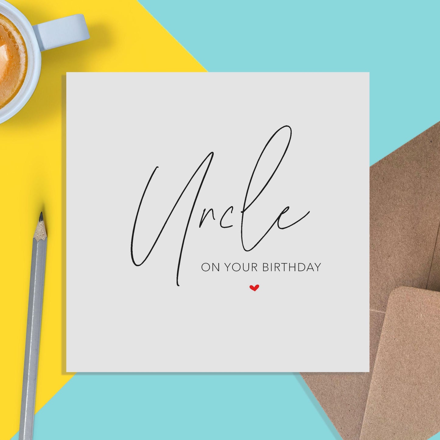 Uncle Birthday Card, Simple Birthday Card - PMPrinted