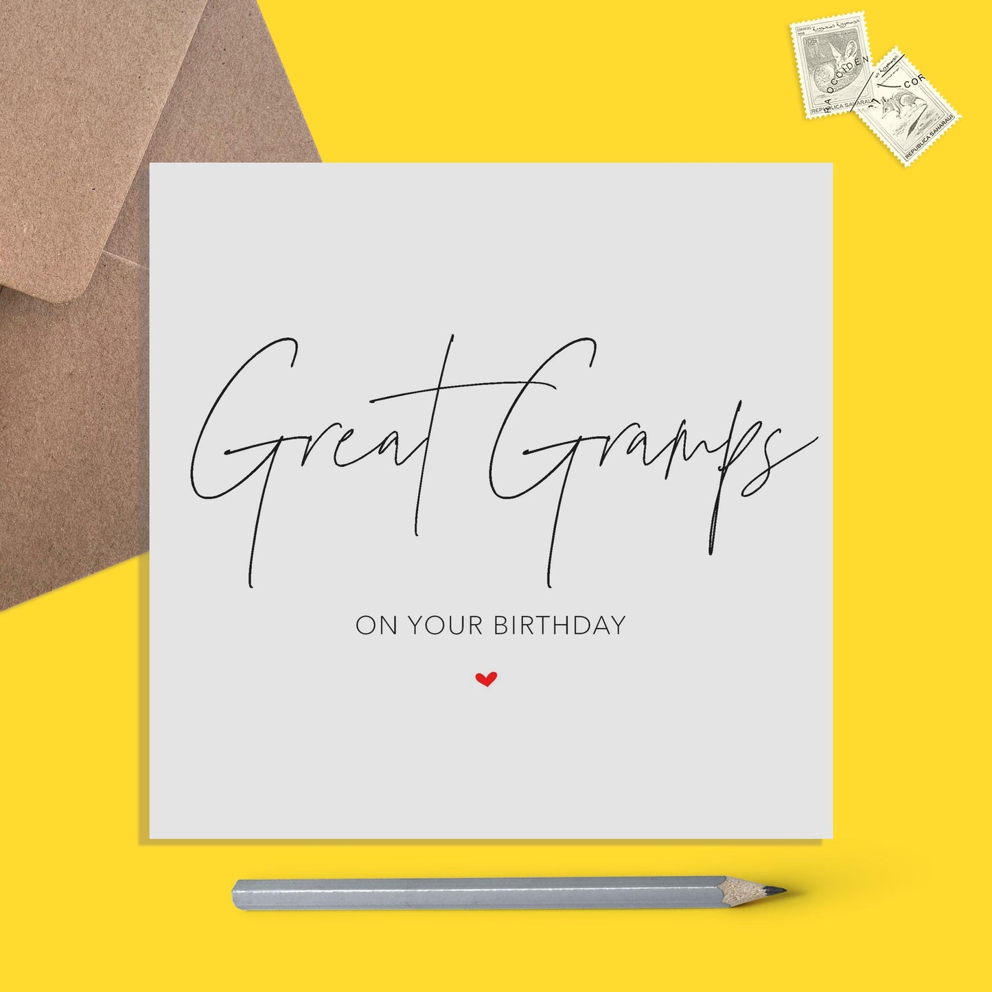 Great Gramps Birthday Card, Simple Elegant Design - PMPrinted