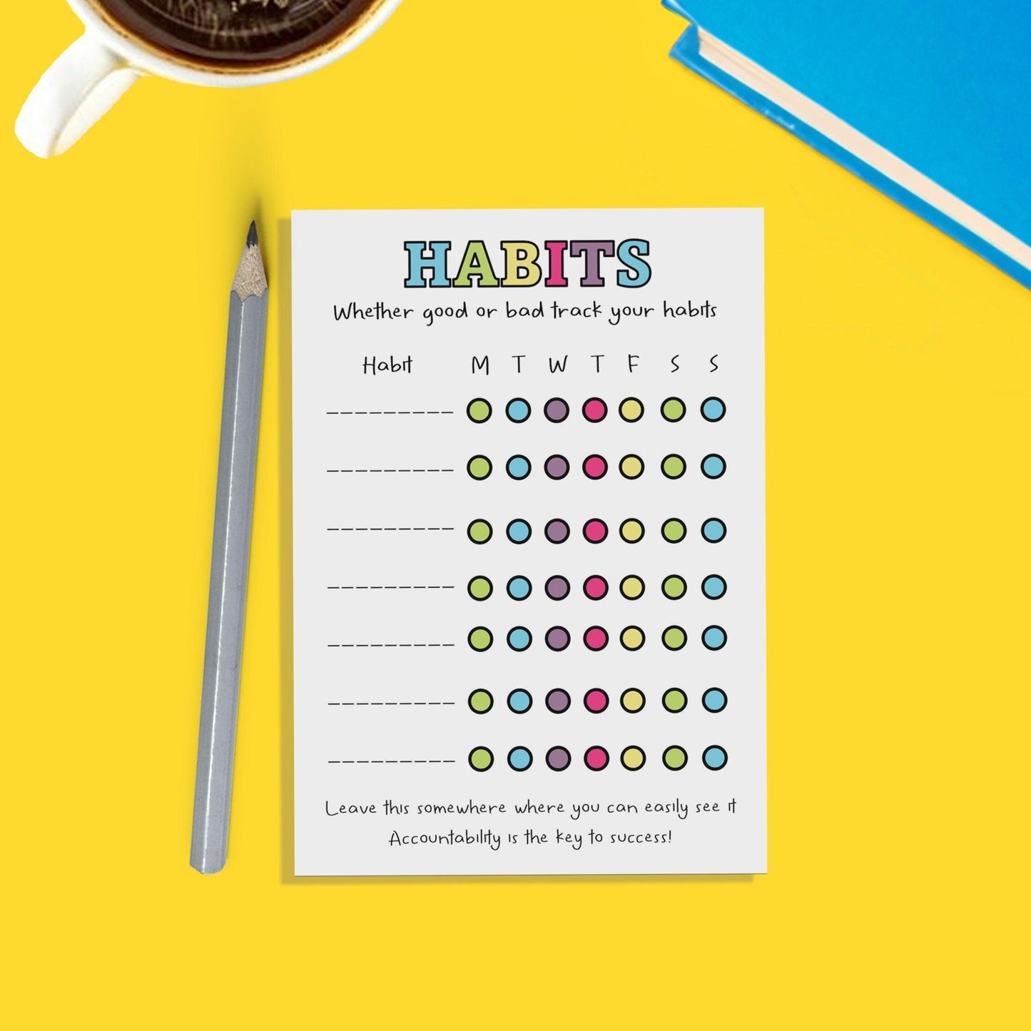 Habit Tracker A6 Notepad - Accountability Is The Key To Success