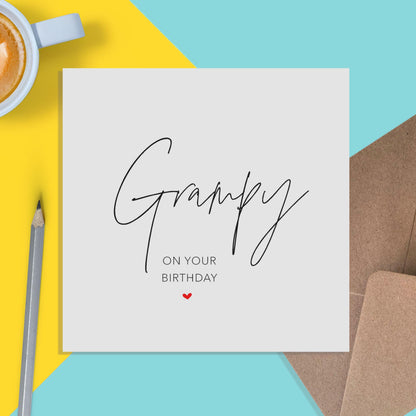 Grampy Birthday Card, Simple Elegant Design - PMPrinted