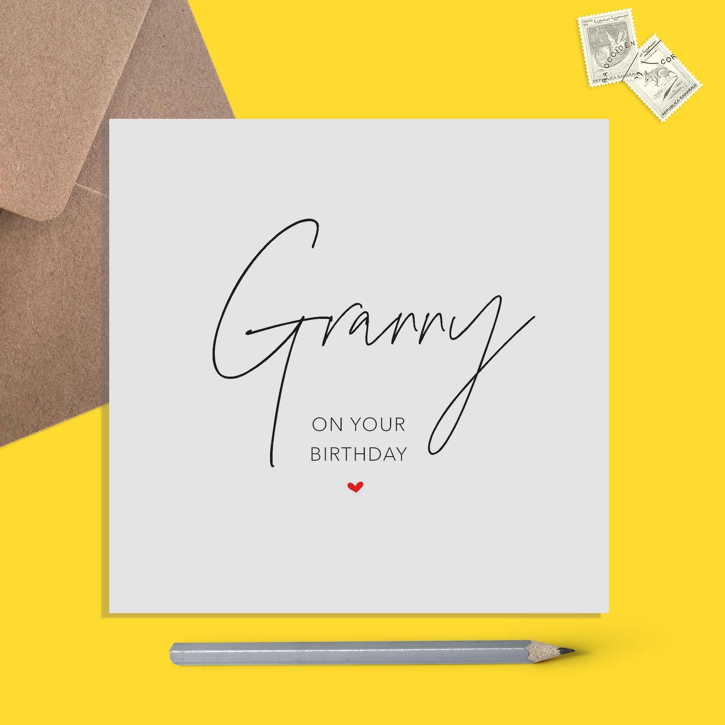 Granny Birthday Card, Simple Birthday Card - PMPrinted