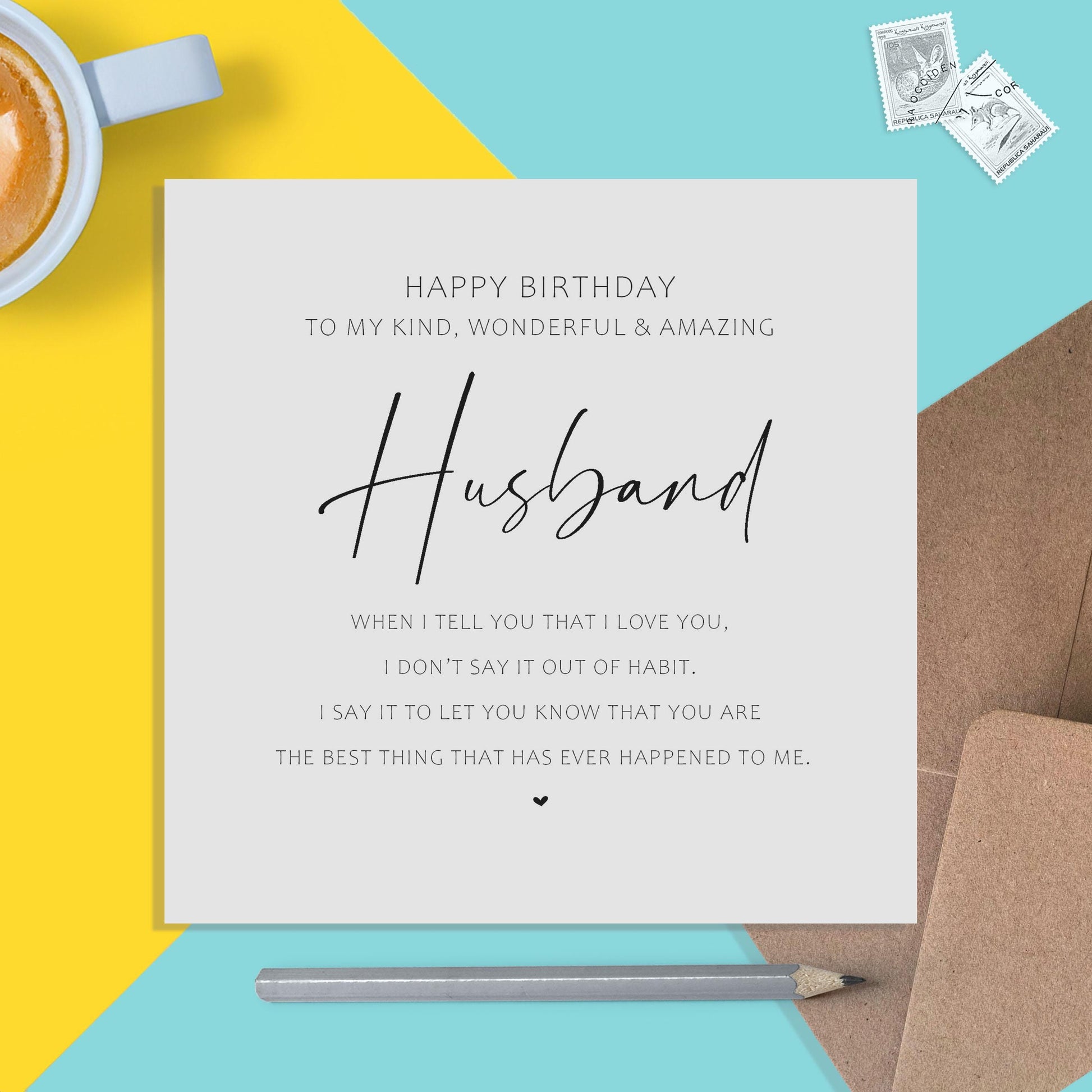 Husband Birthday Card, Best Thing That Ever Happened to Me, Simple Elegant Design - PMPrinted