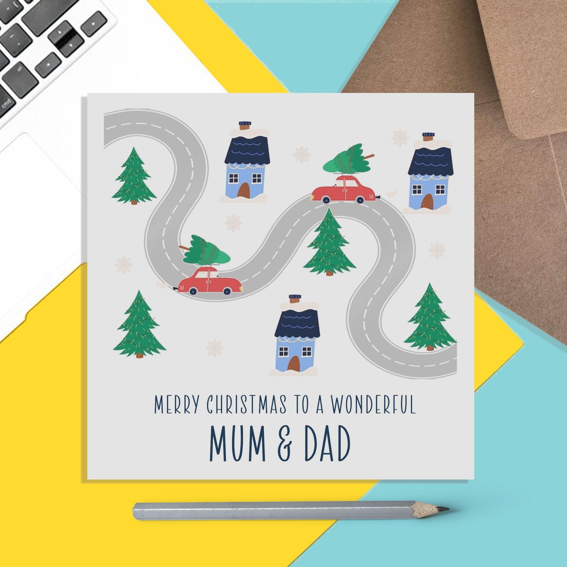 Christmas Card For Mum & Dad, Christmas Card For parents From Son Or Daughter - PMPrinted