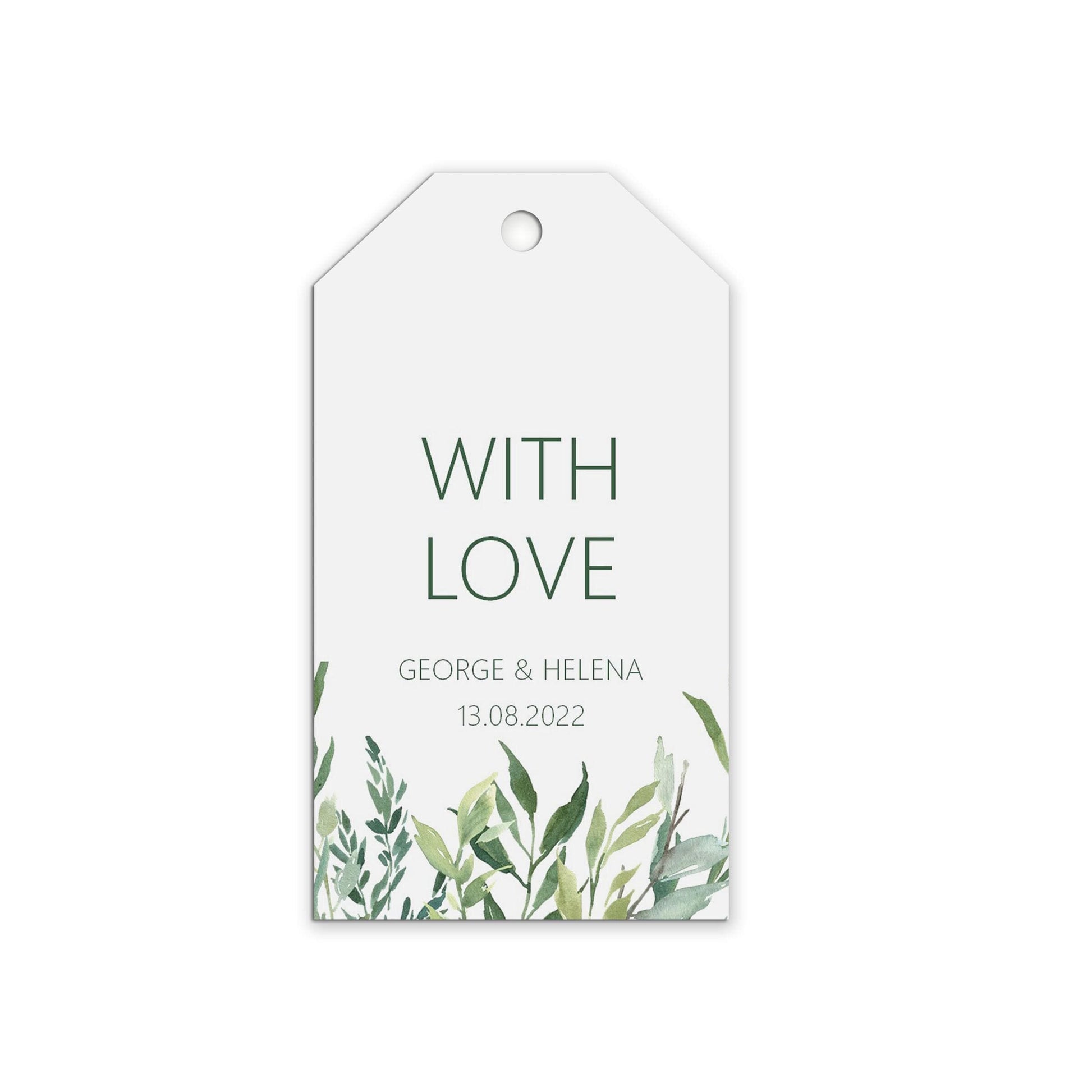 With Love Wedding Gift Tags Wedding Proposal Card - Greenery