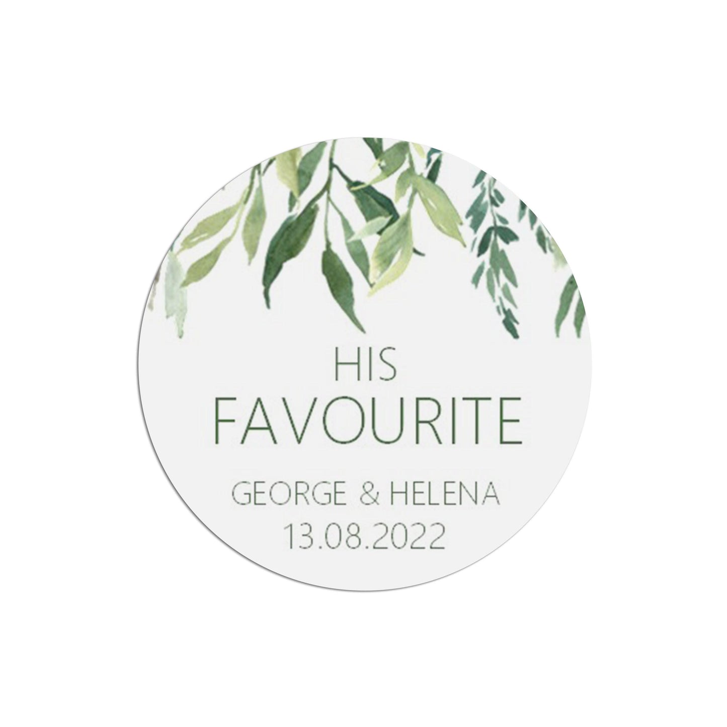 His Favourite Wedding Stickers - Greenery