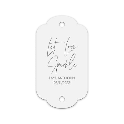 Sparkler Wedding Gift Tags Personalised Black & White, Sold In Packs Of 10