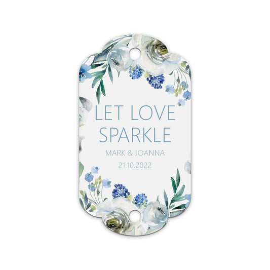 Sparkler Wedding Gift Tags - Blue Floral