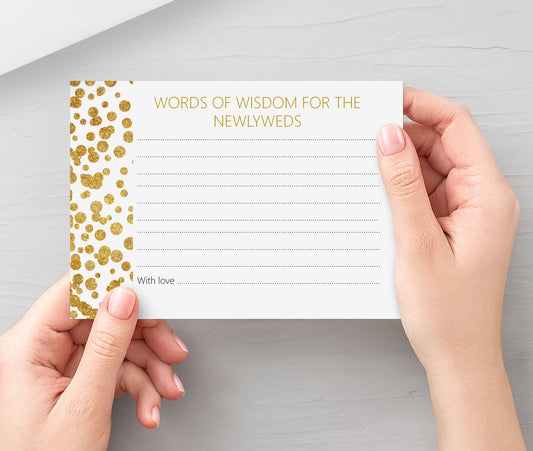 Words Of Wisdom Advice Cards - Gold Confetti