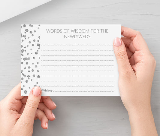 Words Of Wisdom Advice Cards - Silver Confetti