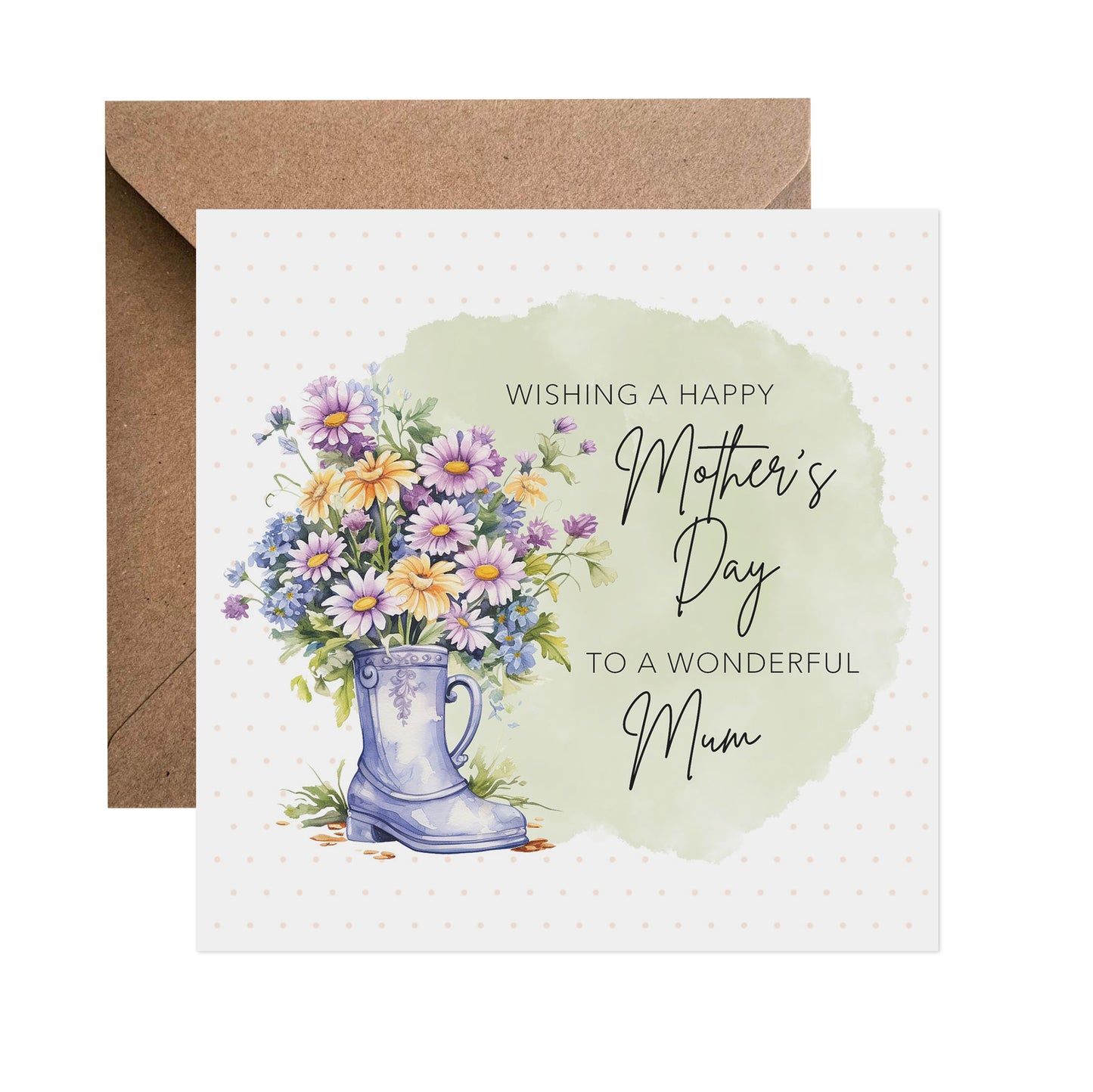 Floral Welly Mother's Day Card - Choose Your Recipient