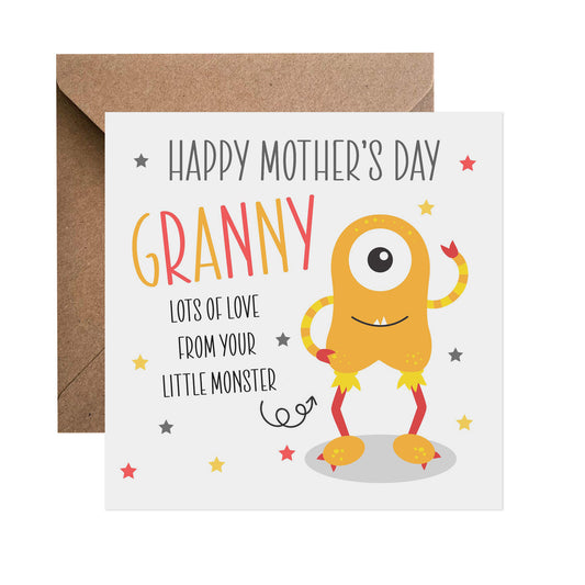 Little Yellow Monster Mother's Day Card - Choose Your Recipient