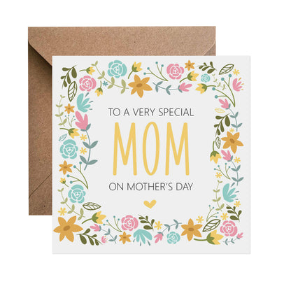 Yellow Floral Mother's Day Card - Choose Your Recipient