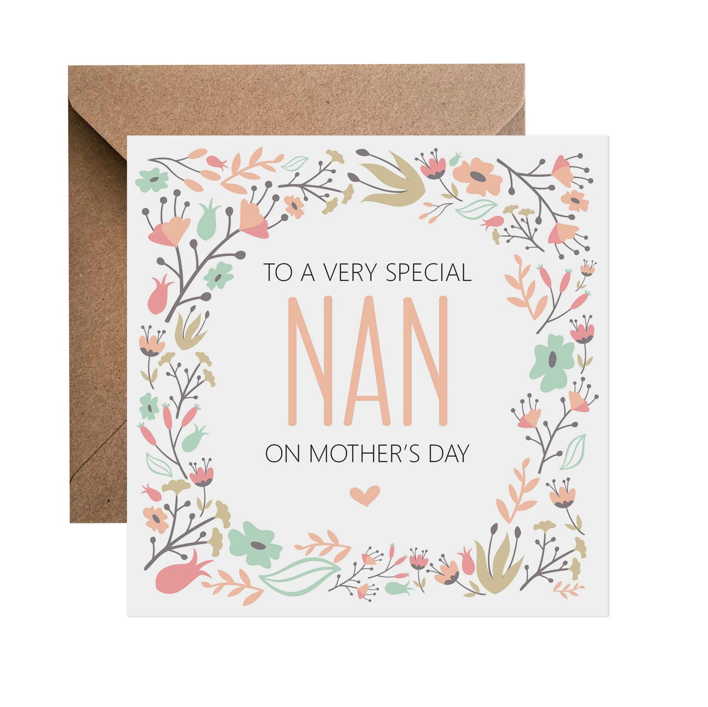 Peach Floral Mother's Day Card - Choose Your Recipient