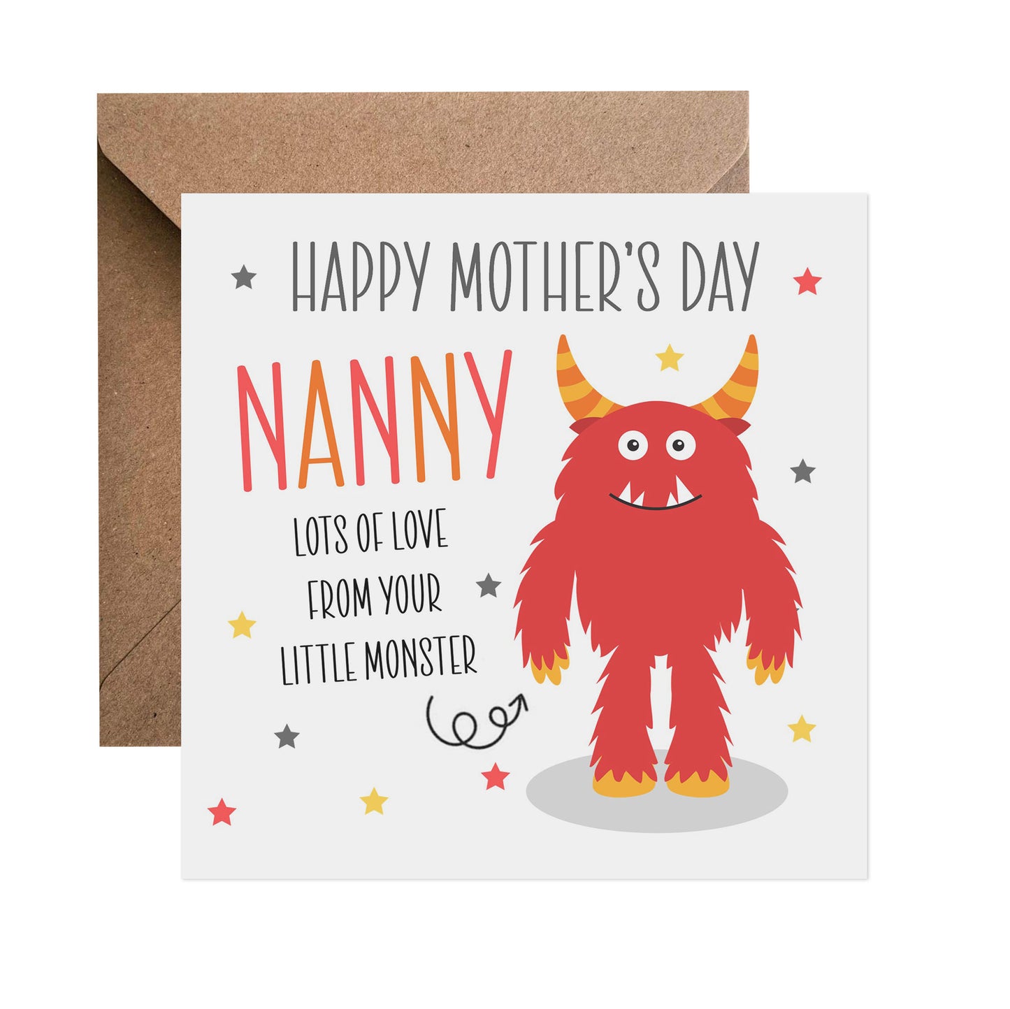 Little Red Monster Mother's Day Card - Choose Your Recipient