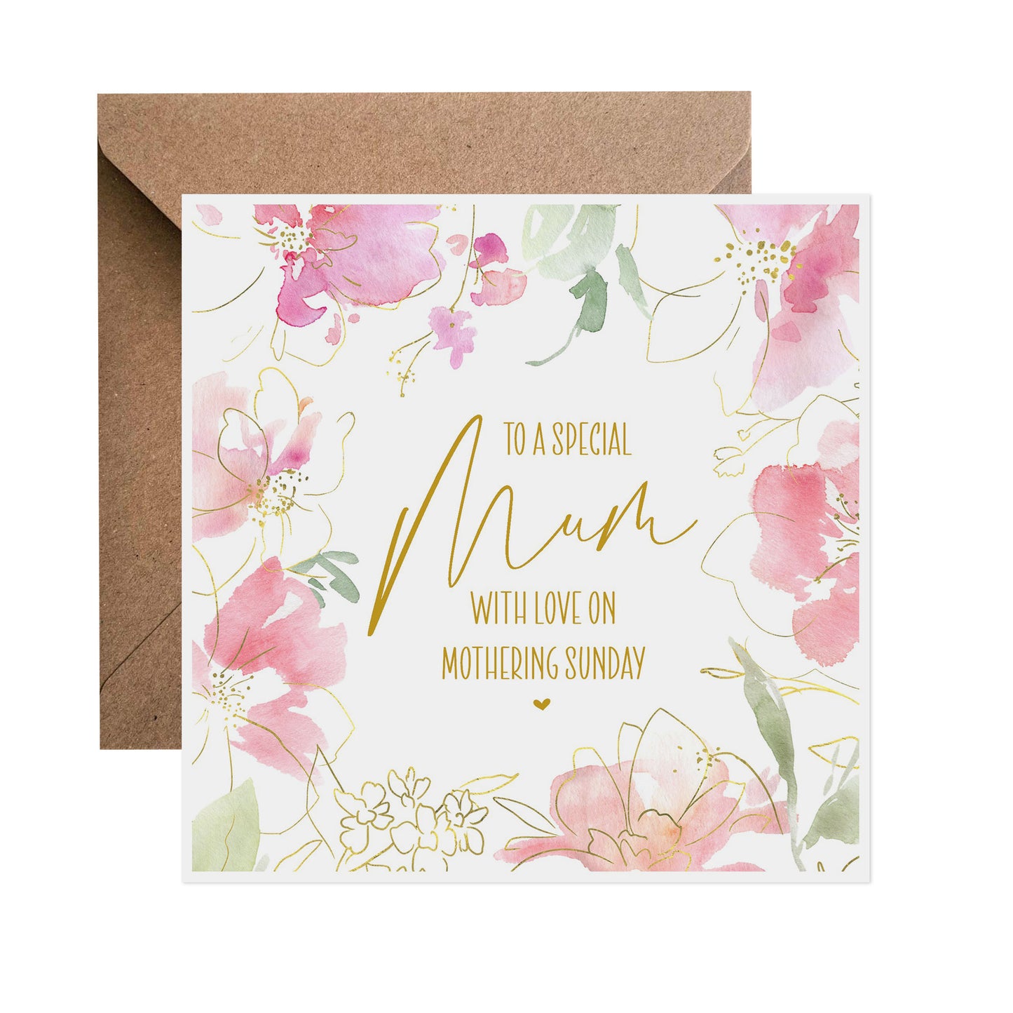 Watercolour Floral Mothering Sunday Card - Choose Your Recipient