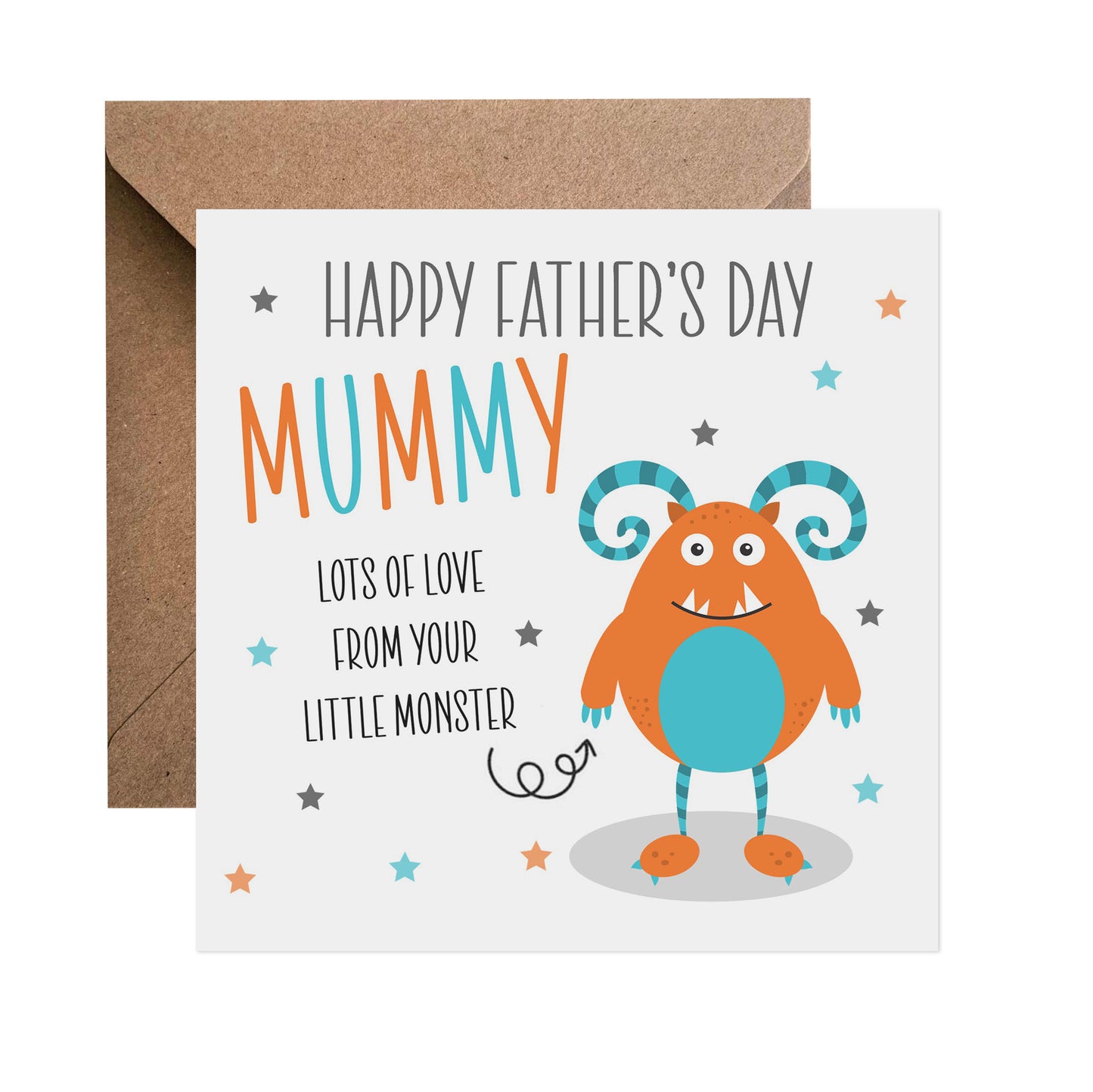 Little Orange Monster Mother's Day Card - Choose Your Recipient