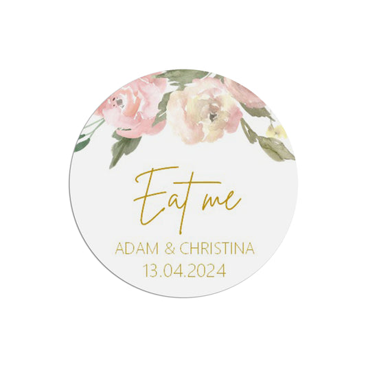 With Love Wedding Favour Stickers -  Blush Floral (Copy)