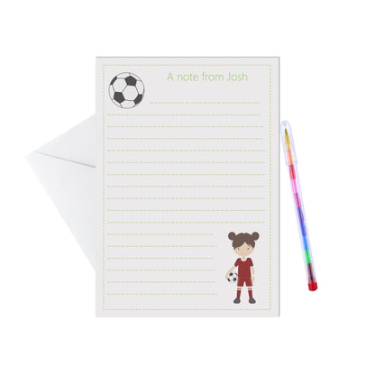 Footballer Personalised Letter Writing Set - 15 Sheets & Envelopes - Lots Of Designs