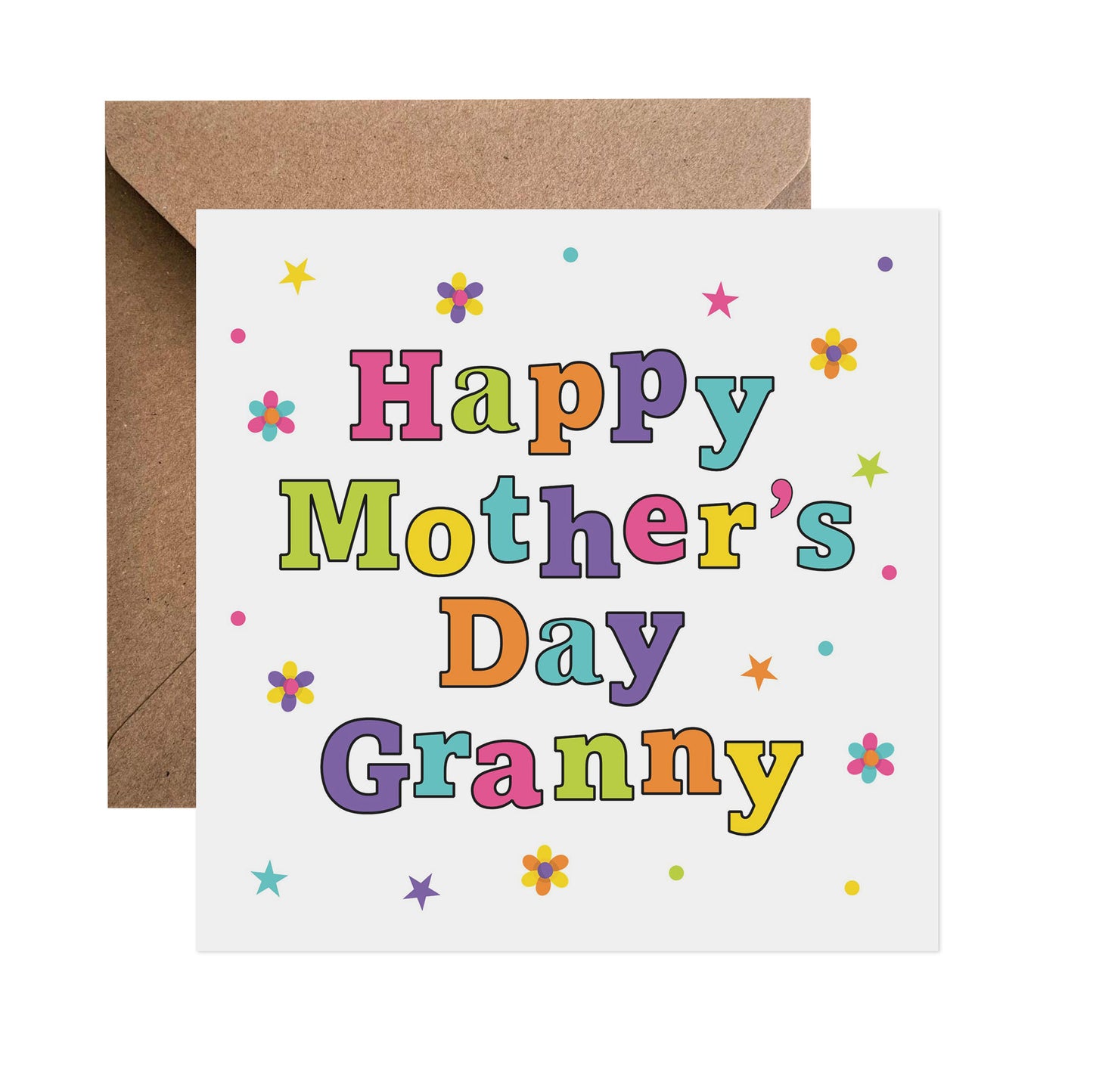 Grandparent Colourful Mother's Day Card - Choose Your Recipient