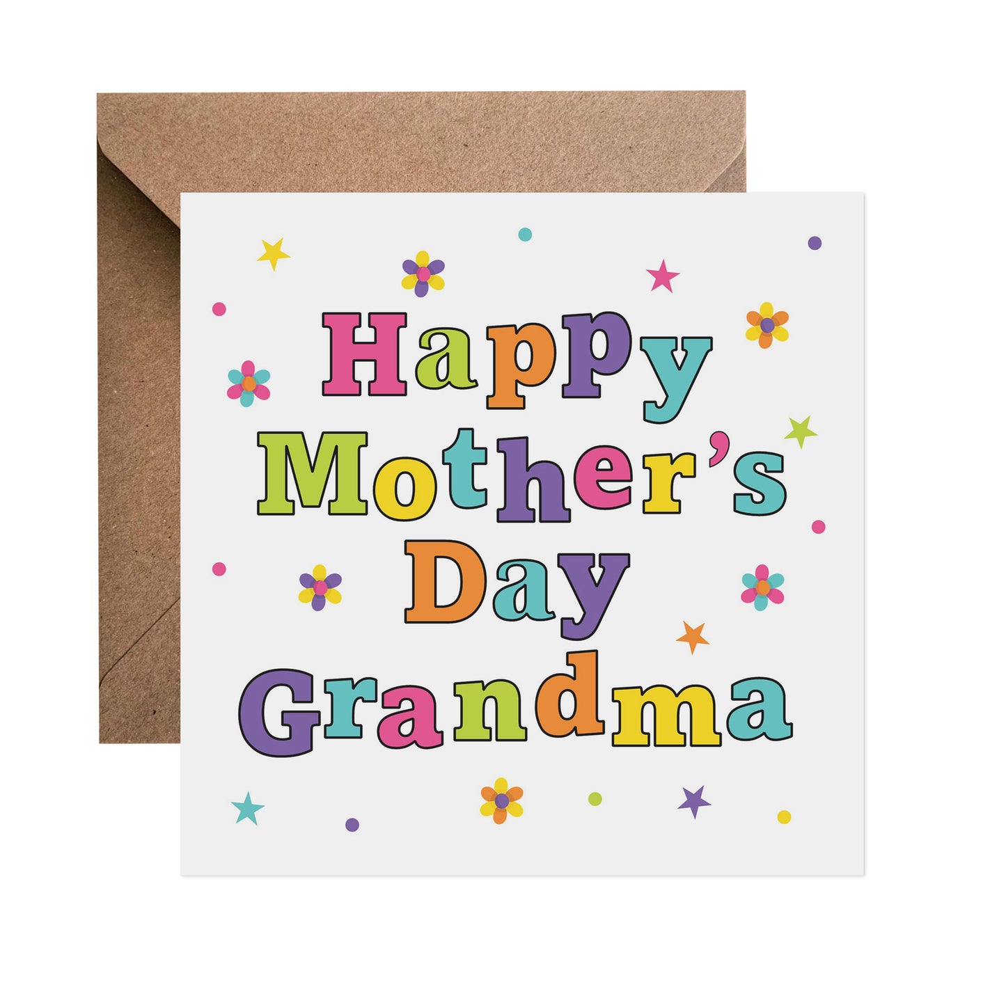 Grandparent Colourful Mother's Day Card - Choose Your Recipient